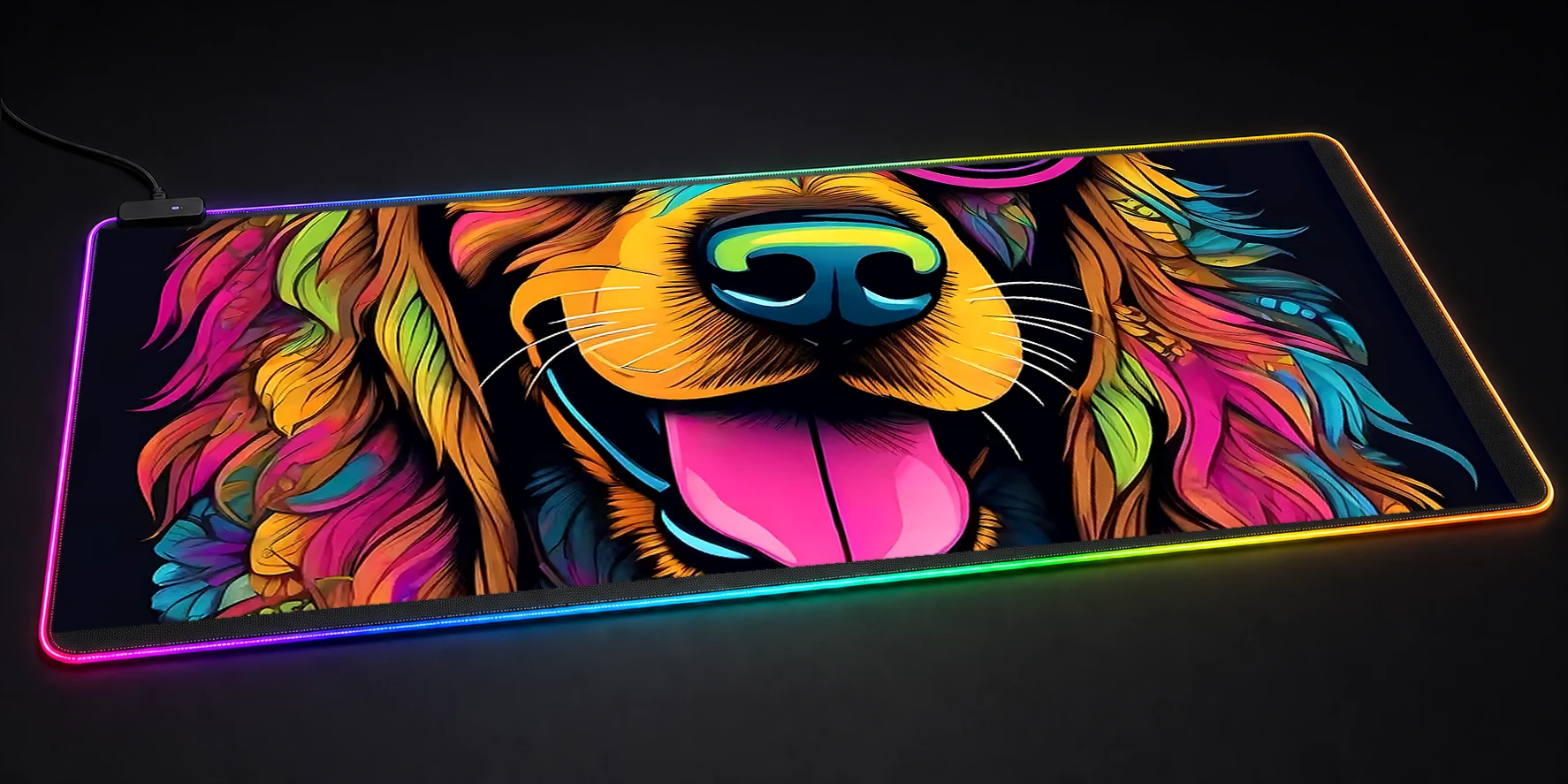 Dog RGB Desk Mat RGB desk mat