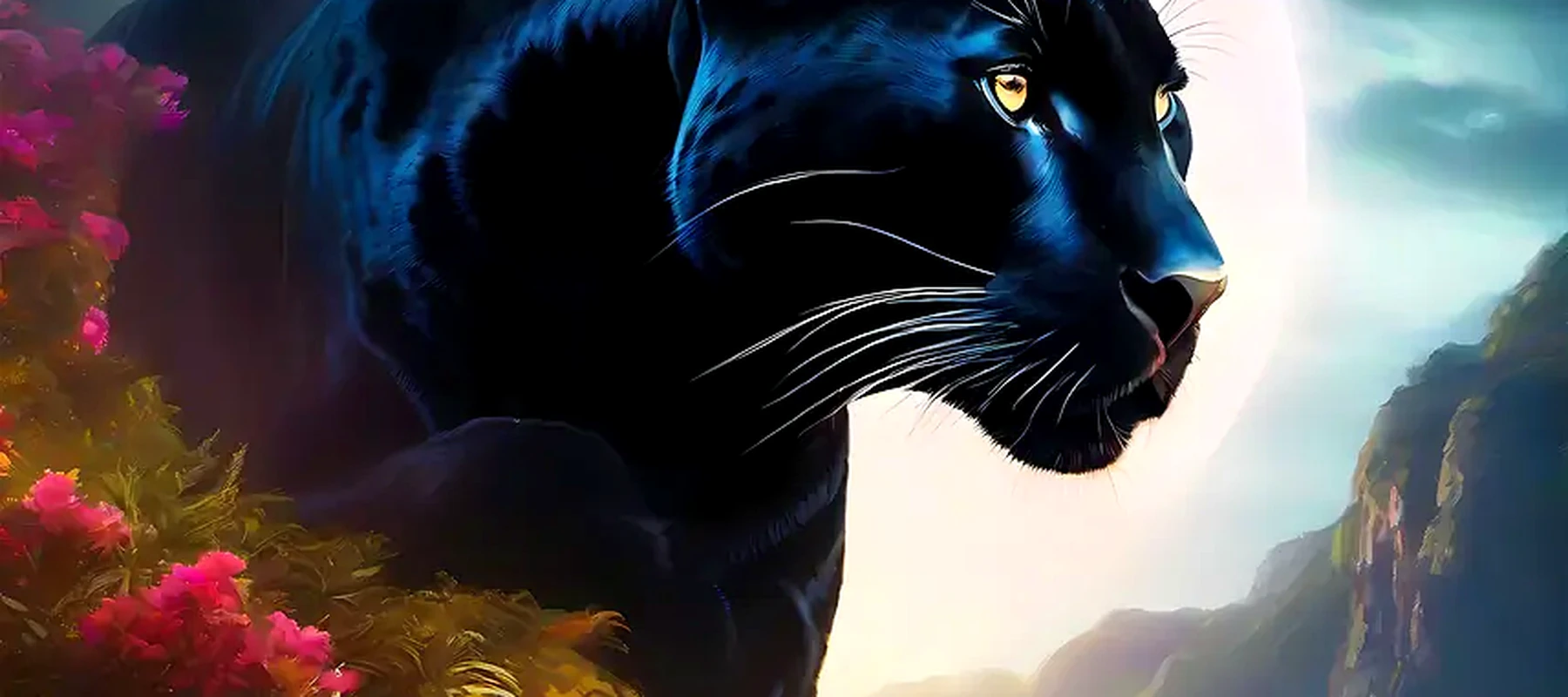 Black Panther RGB Desk Mat full-width design preview
