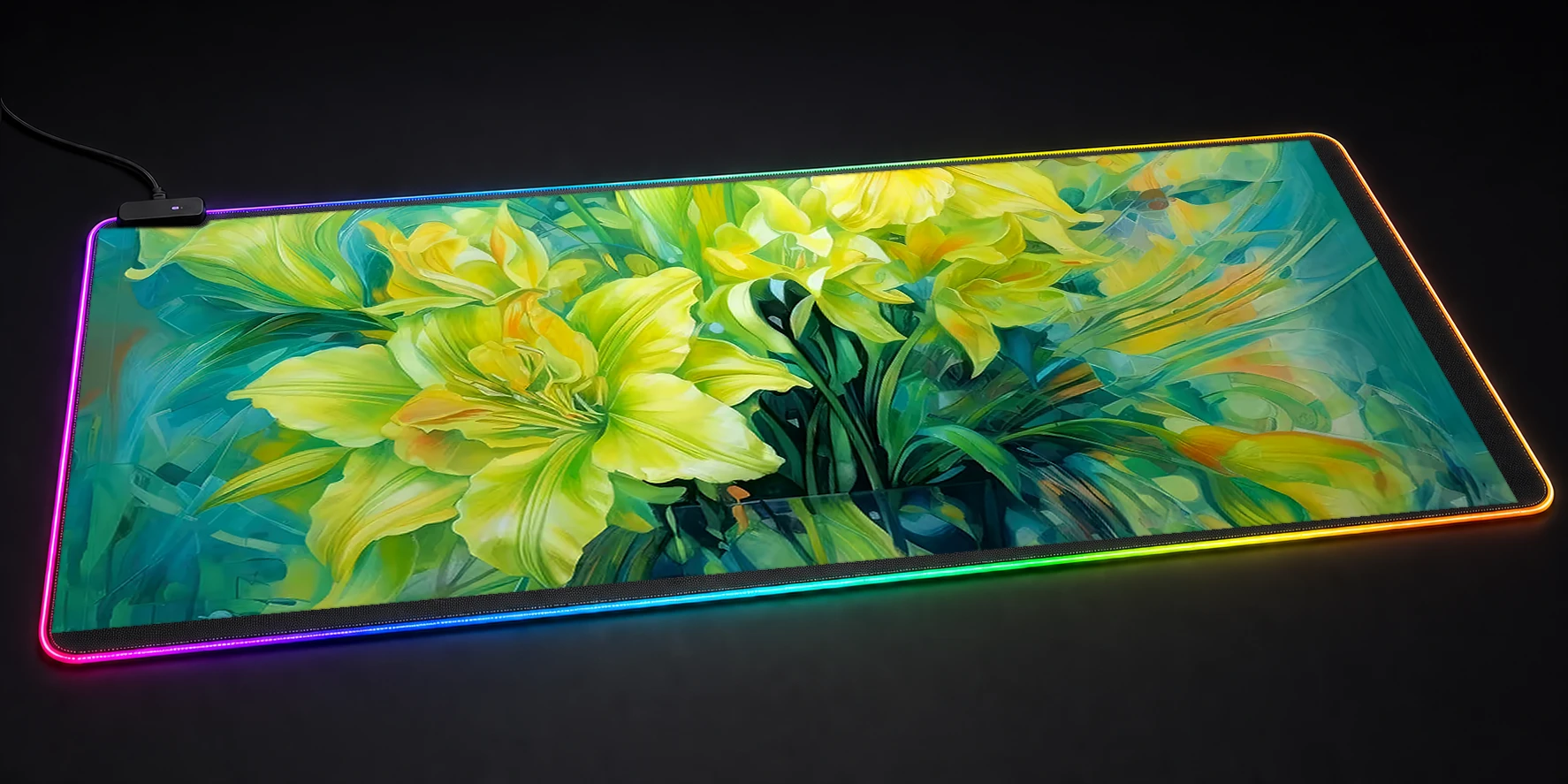 flower art RGB Desk Mat RGB desk mat
