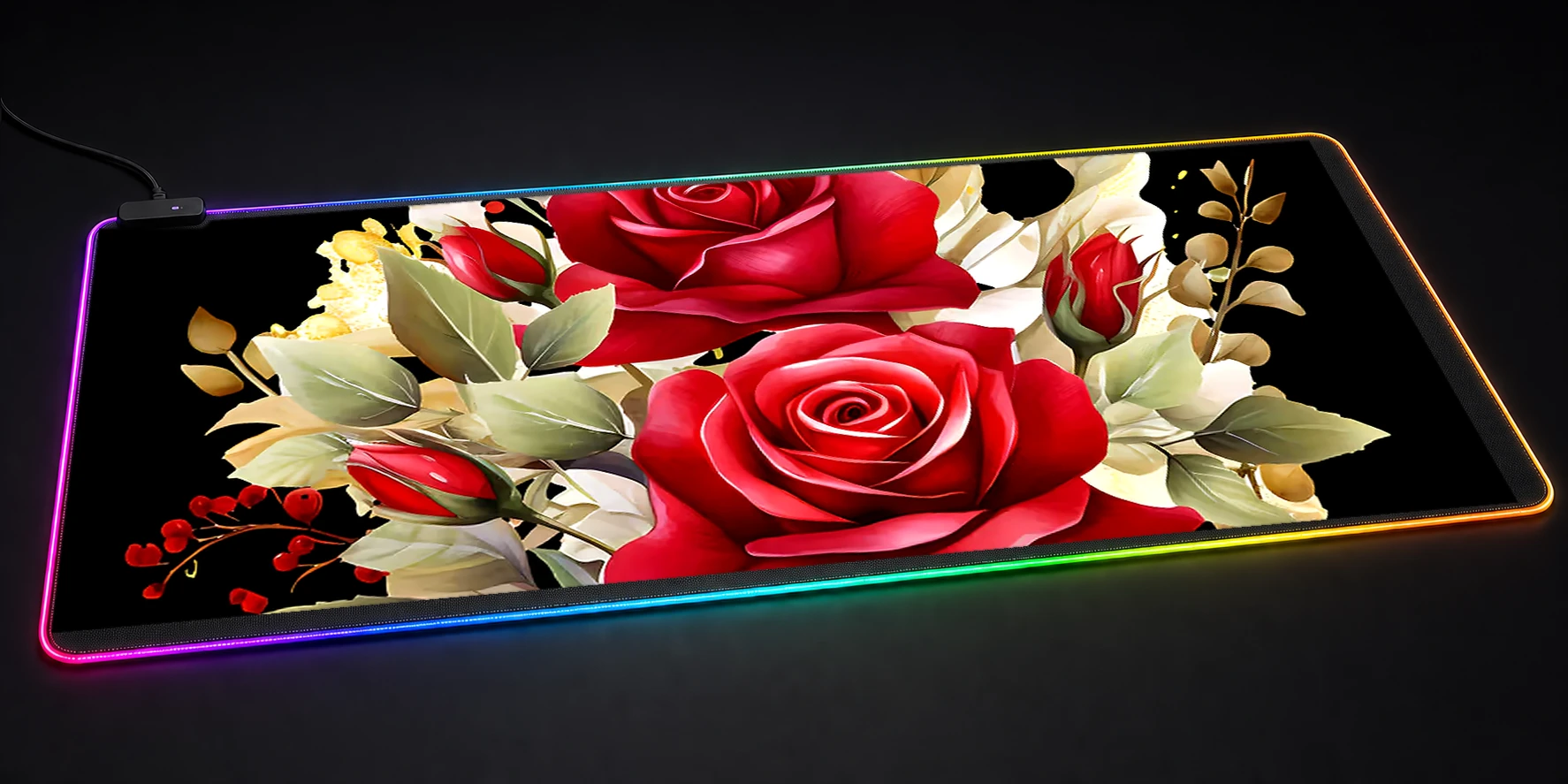flower art RGB Desk Mat RGB desk mat