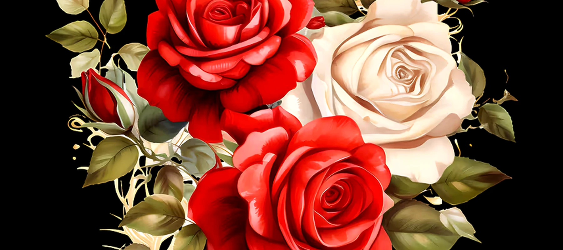 flower art RGB Desk Mat full-width design preview