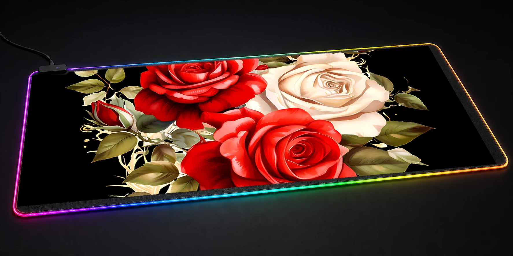 flower art RGB Desk Mat RGB desk mat