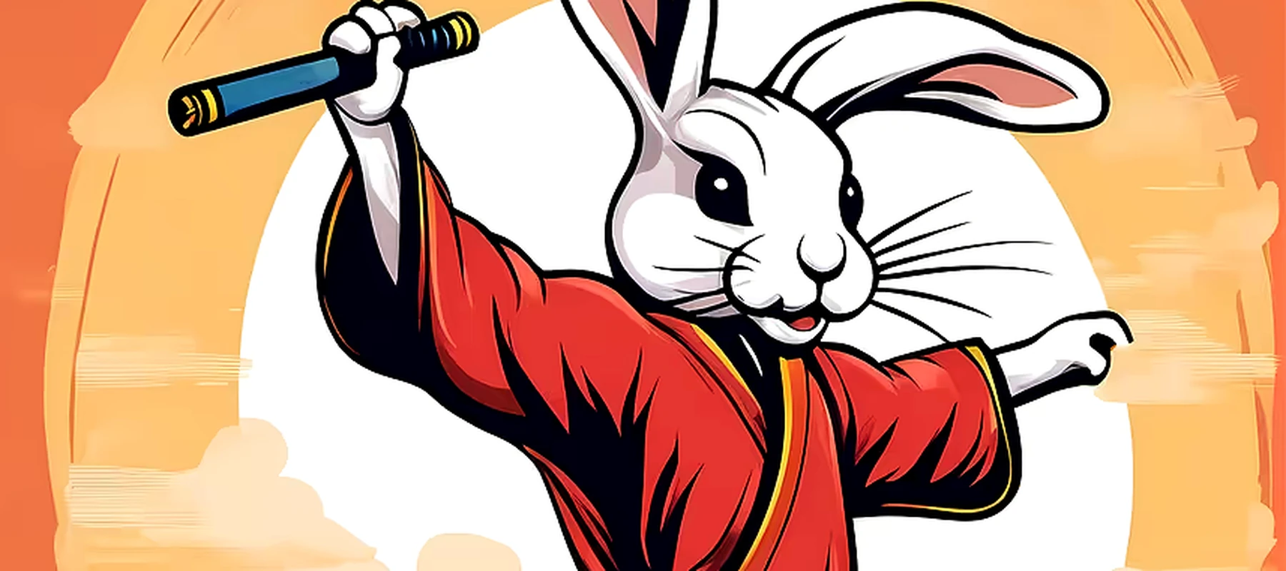 Rabbit RGB Desk Mat full-width design preview