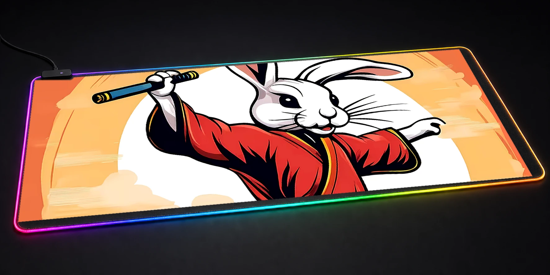 Rabbit RGB Desk Mat RGB desk mat