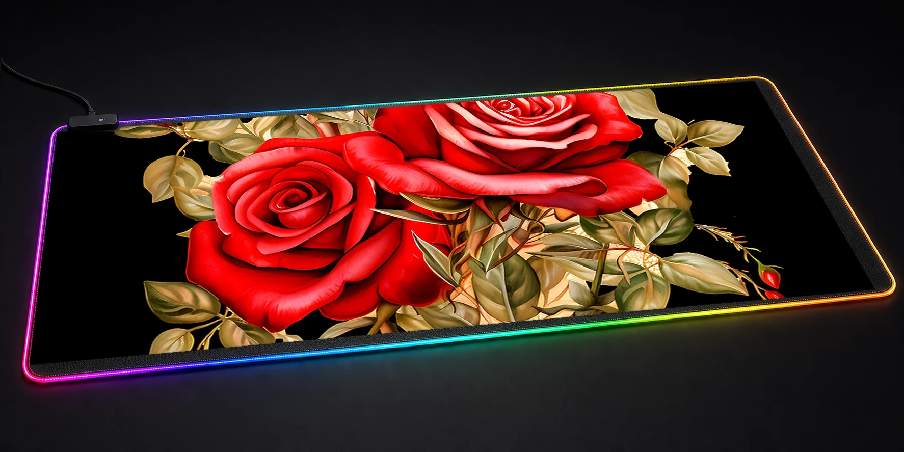 flower art RGB Desk Mat RGB desk mat