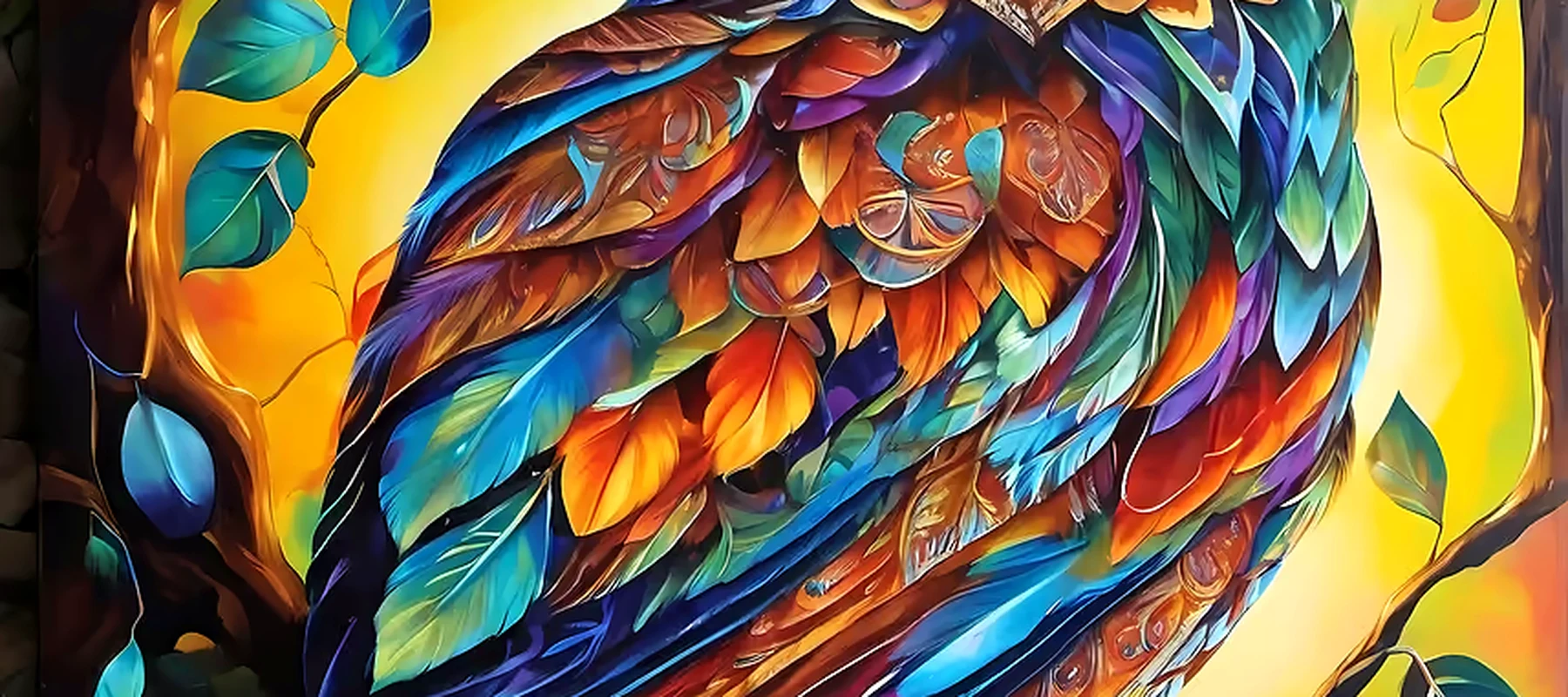 Owl RGB Desk Mat full-width design preview