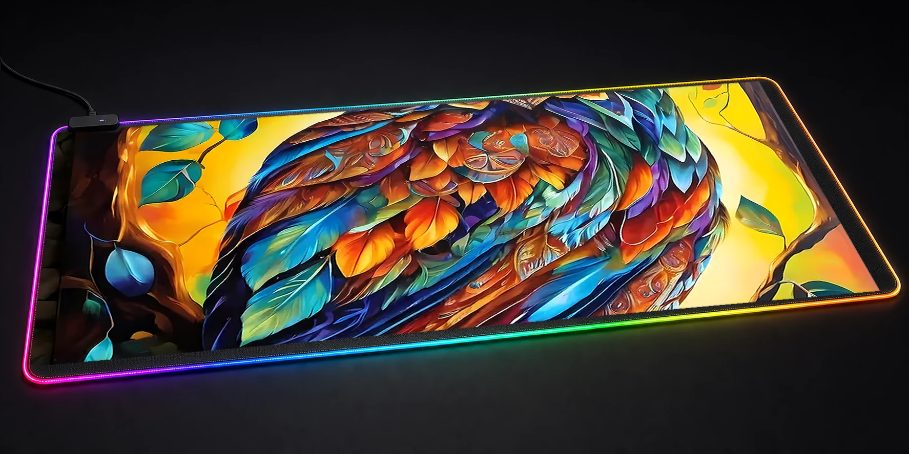 Owl RGB Desk Mat RGB desk mat