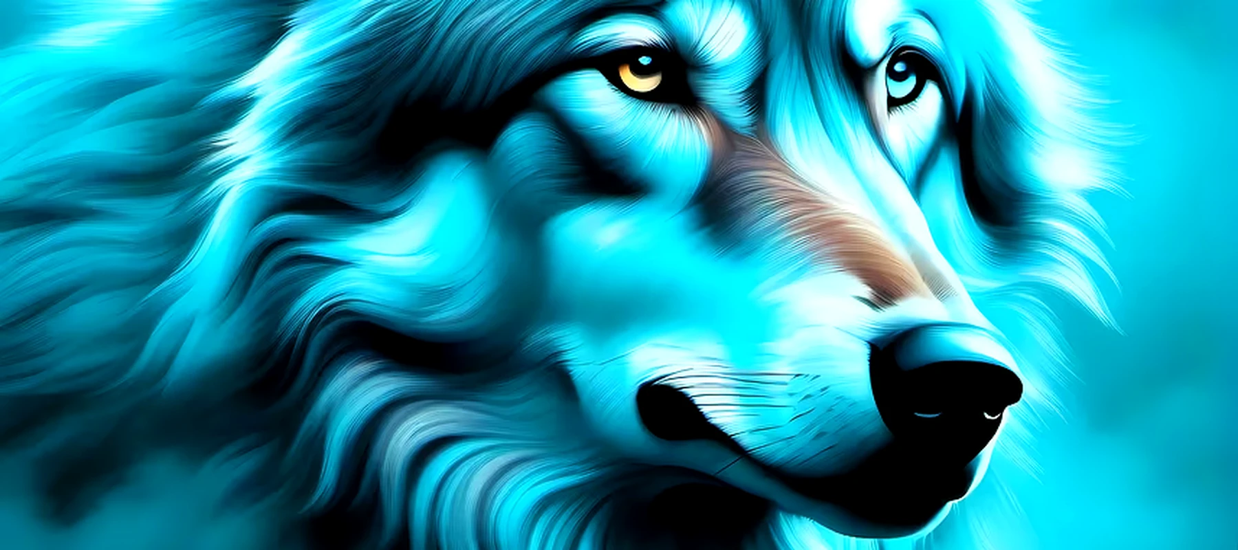 Wolf RGB Desk Mat full-width design preview
