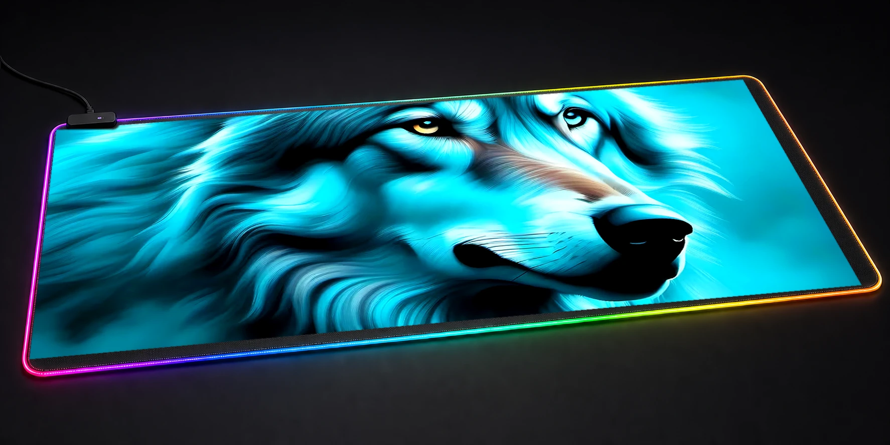 Wolf RGB Desk Mat RGB desk mat