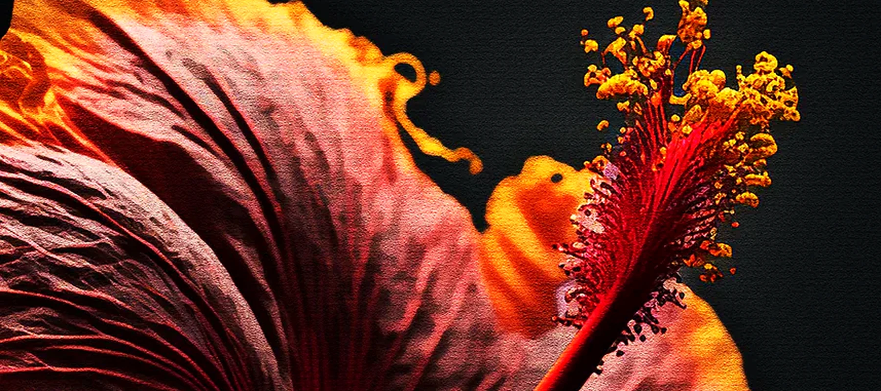 Portrait Hibiscus RGB Desk Mat full-width design preview