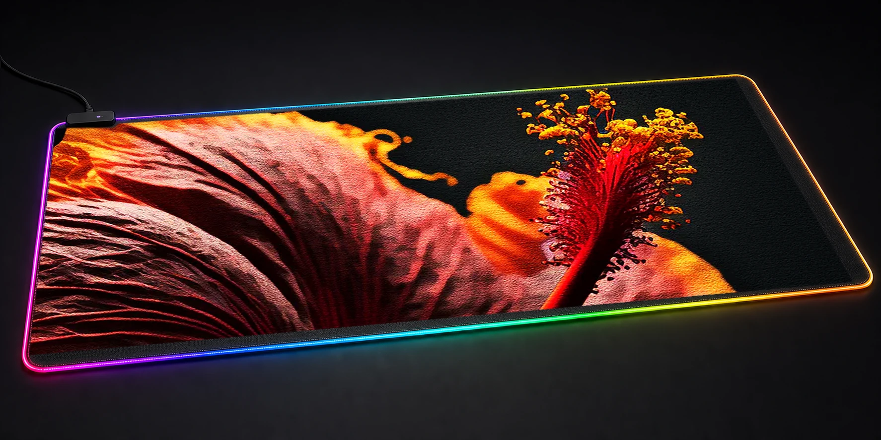 Portrait Hibiscus RGB Desk Mat RGB desk mat