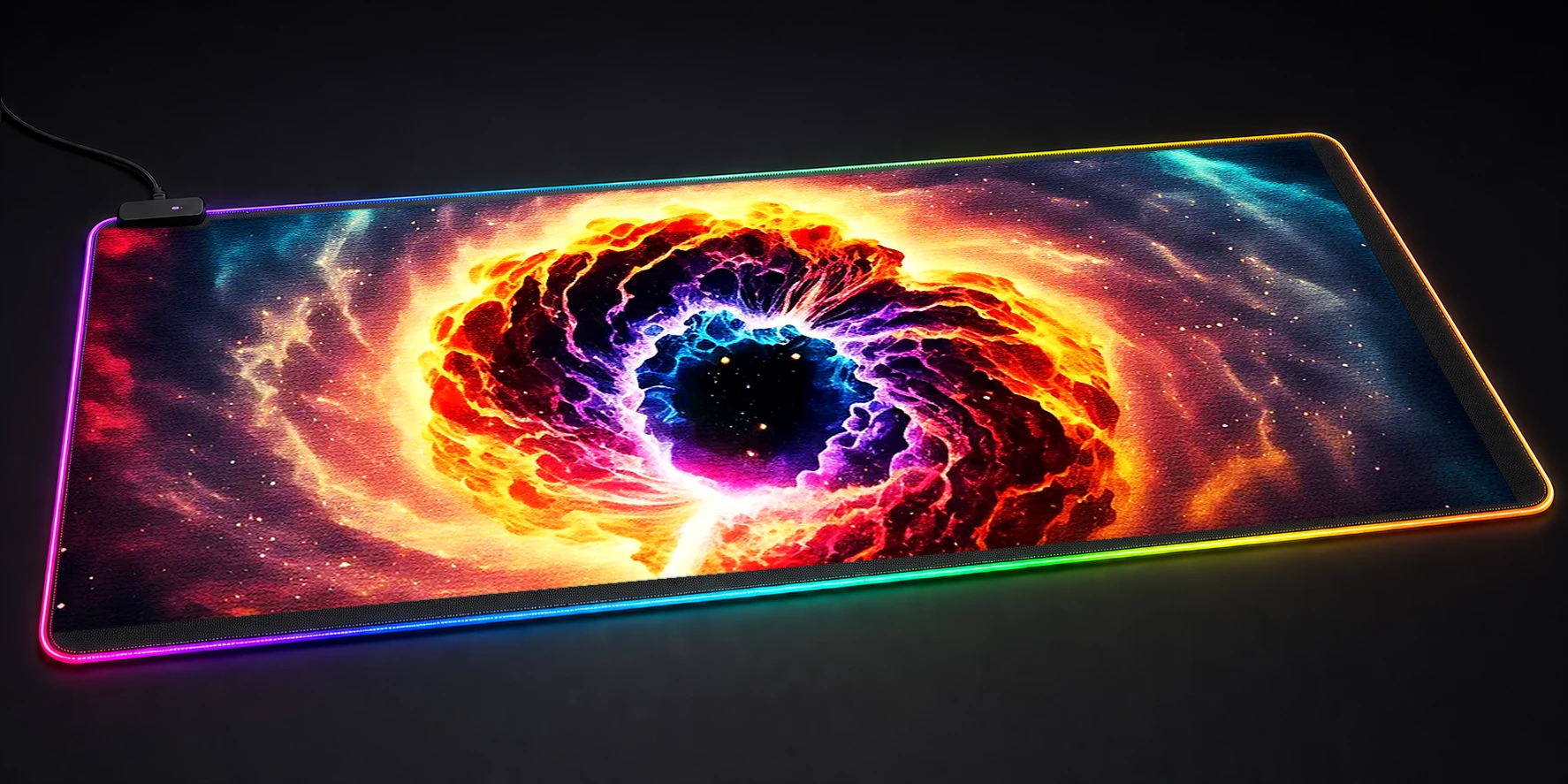 Galactic storm RGB Desk Mat RGB desk mat
