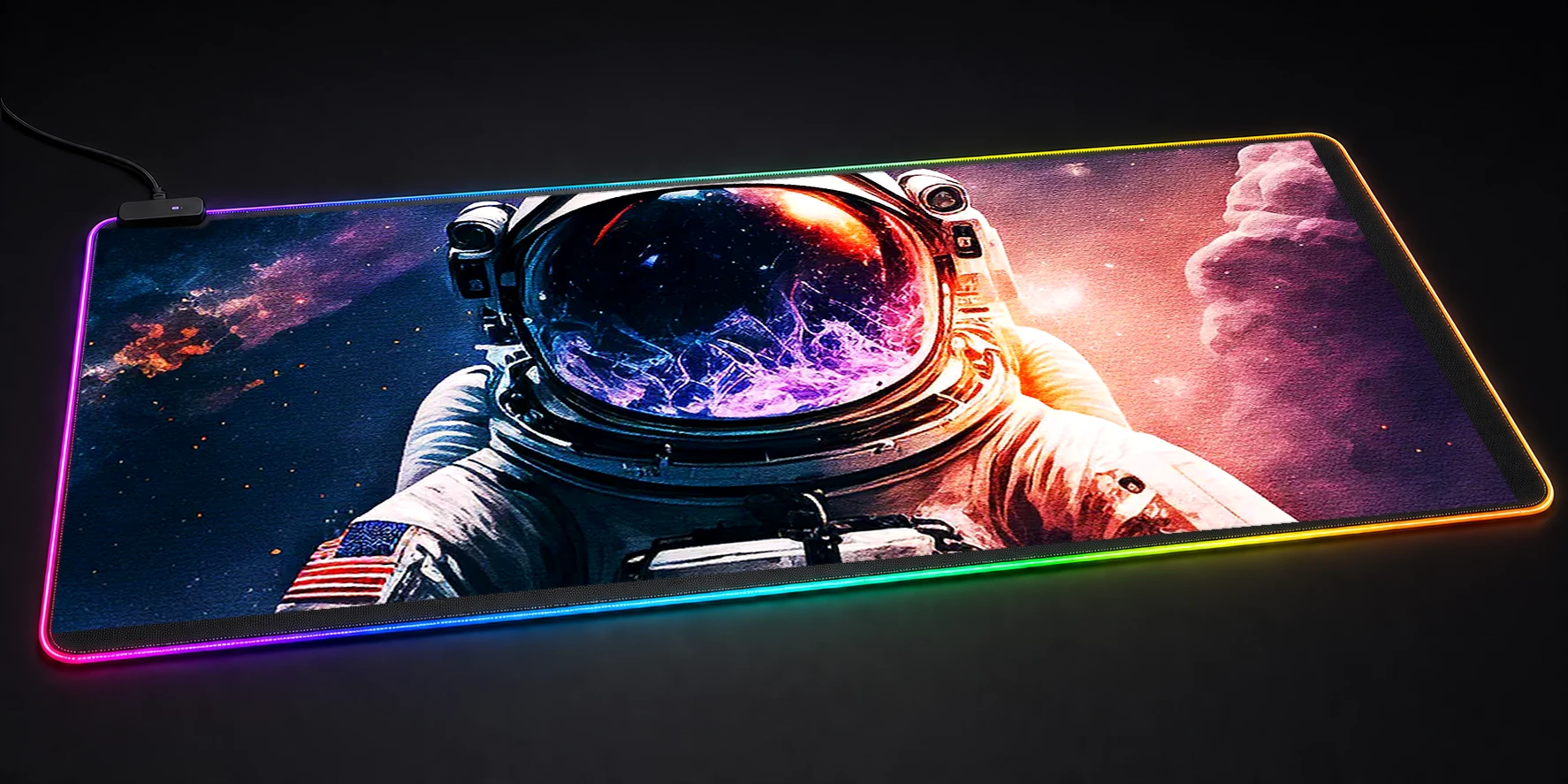 Astronaut in space RGB Desk Mat RGB desk mat