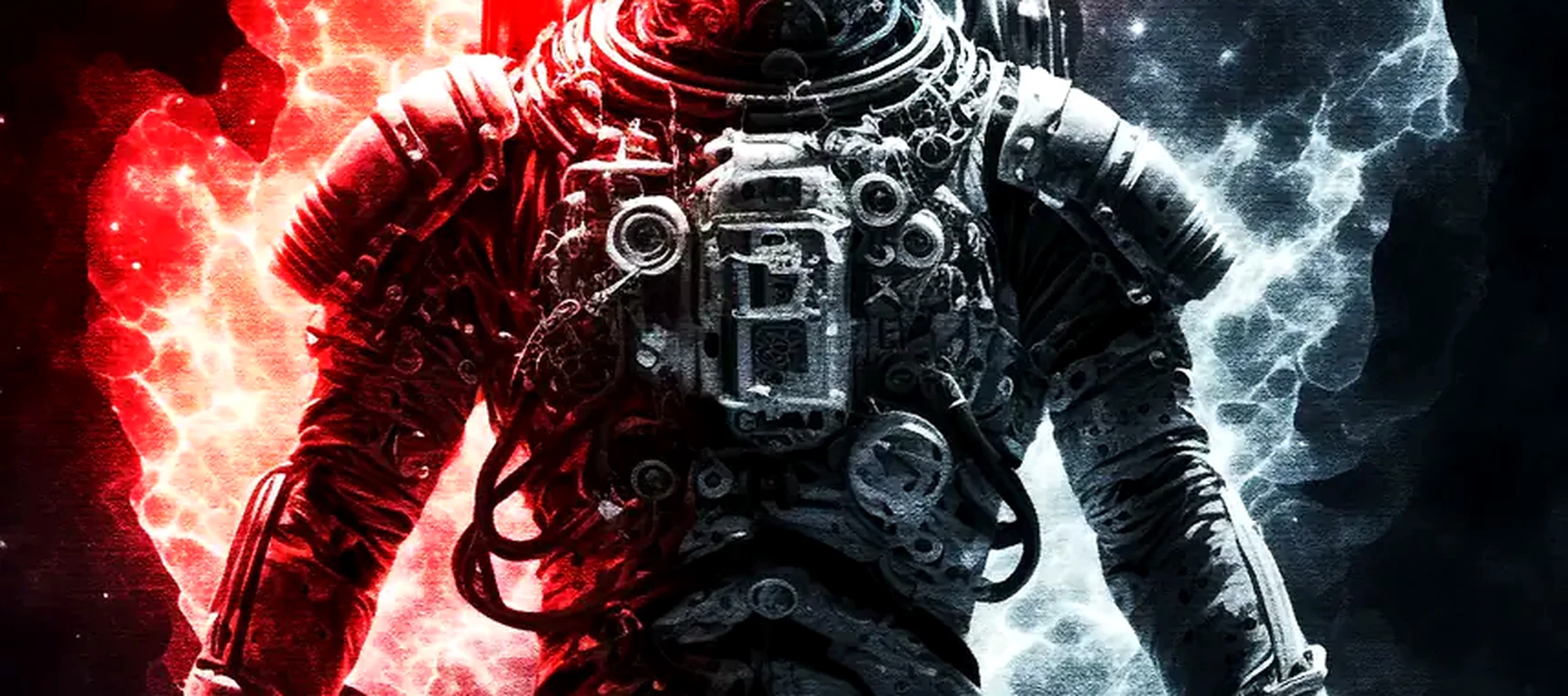 Astronaut Turbo Suit RGB Desk Mat full-width design preview