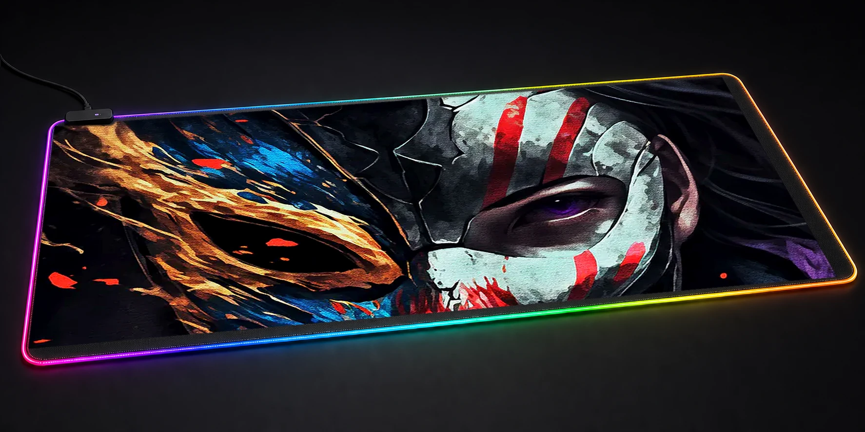 Mysterious Masked RGB Desk Mat RGB desk mat