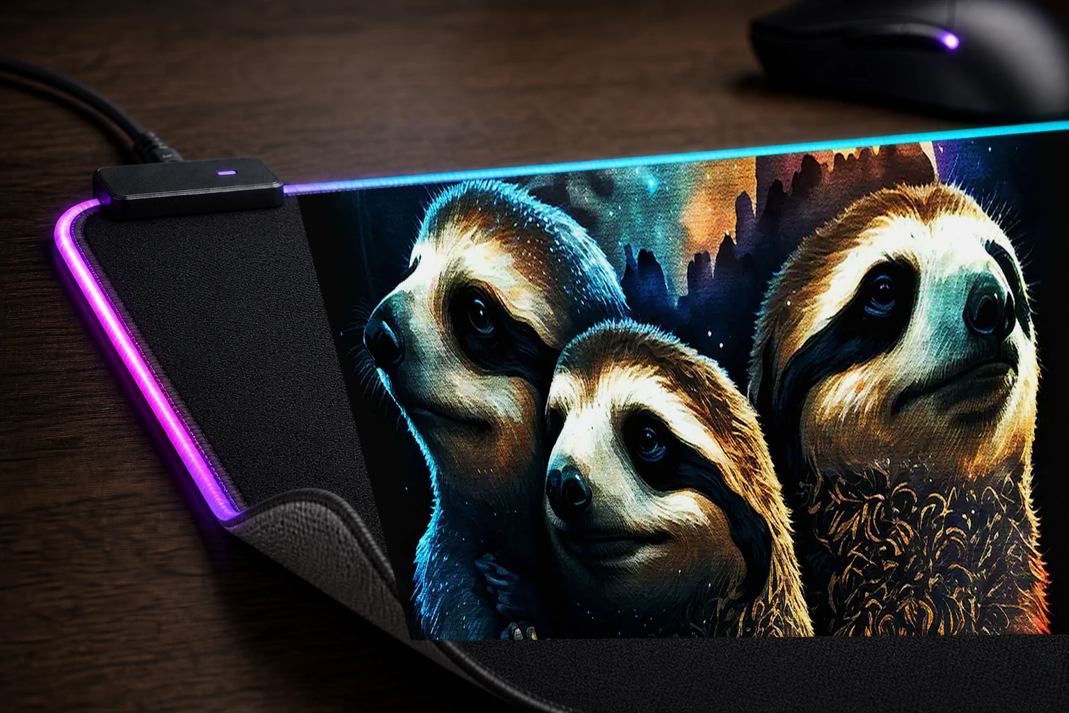 The animals Brother RGB Desk Mat controller and material detail