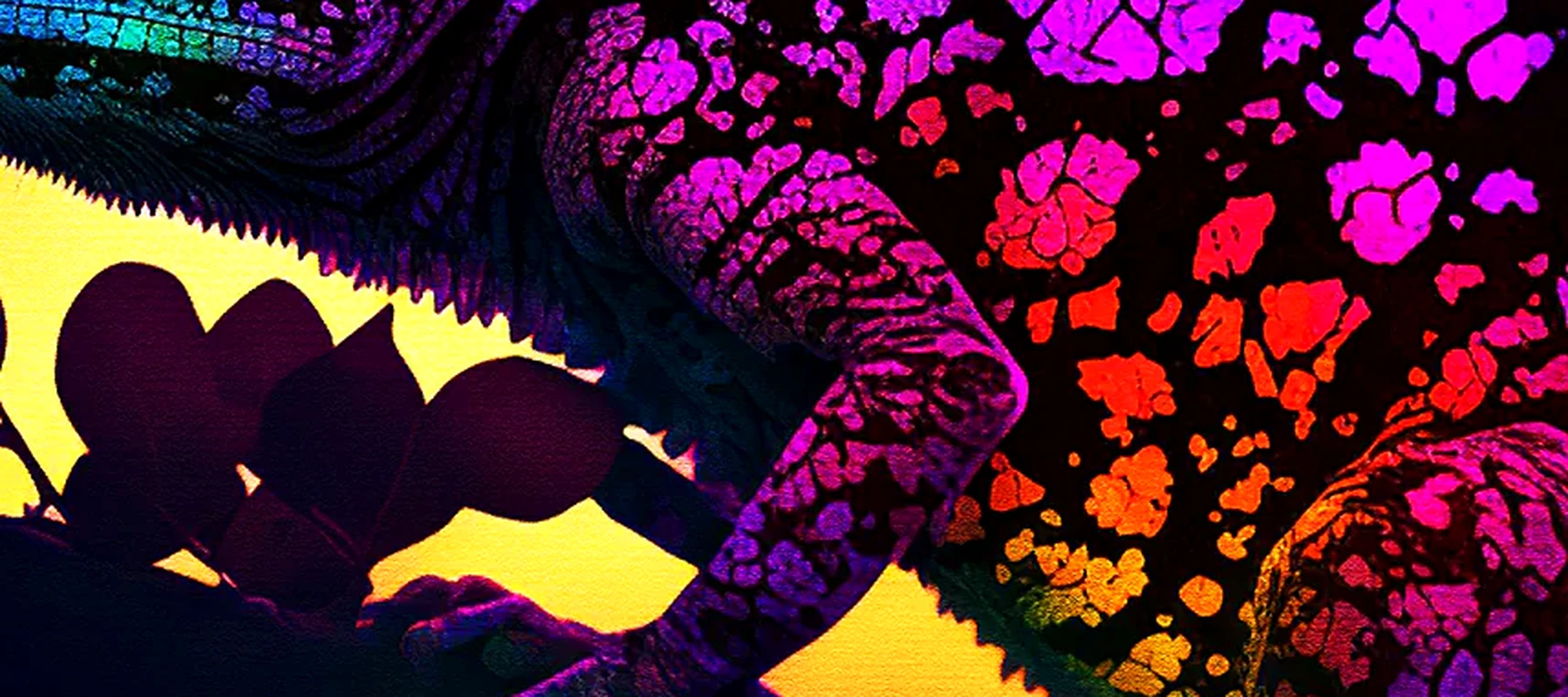 Chameleon On a Twig Branch RGB Desk Mat full-width design preview