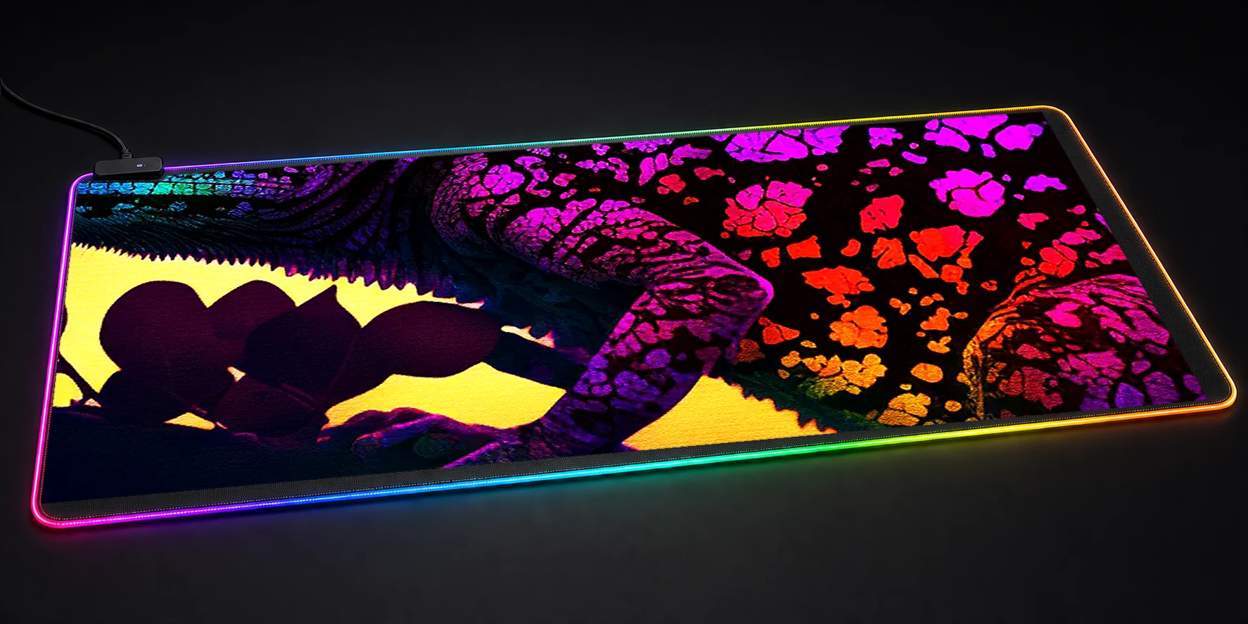 Chameleon On a Twig Branch RGB Desk Mat RGB desk mat