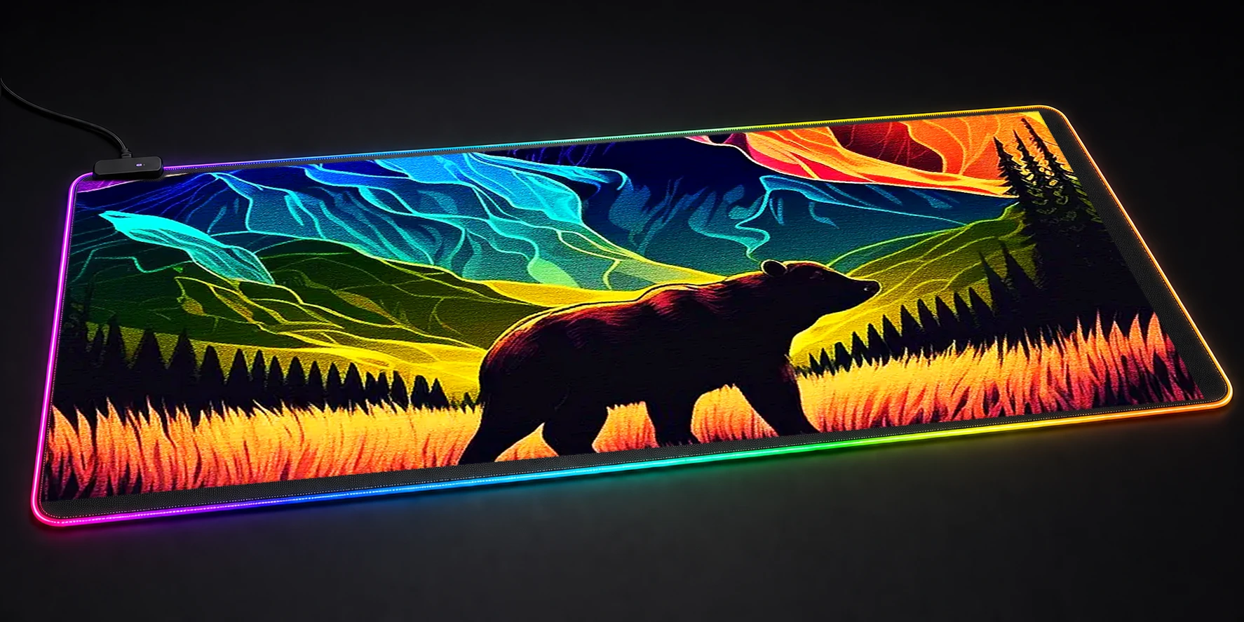 Colorful in Forest RGB Desk Mat RGB desk mat