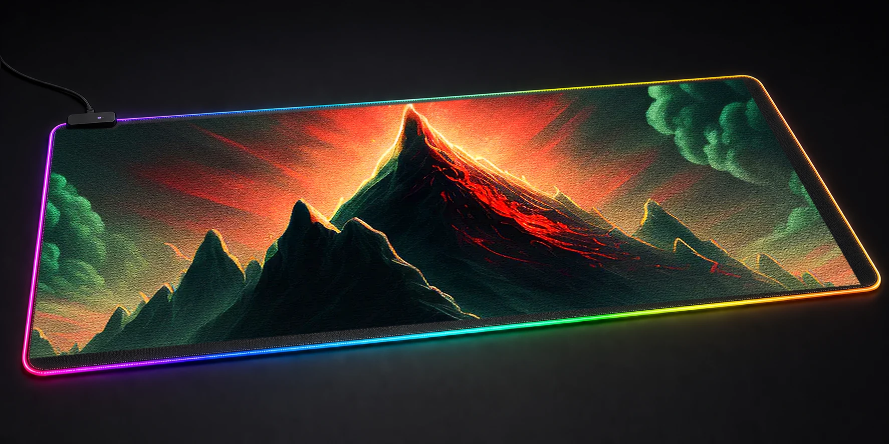 Mystical Mountains RGB Desk Mat RGB desk mat