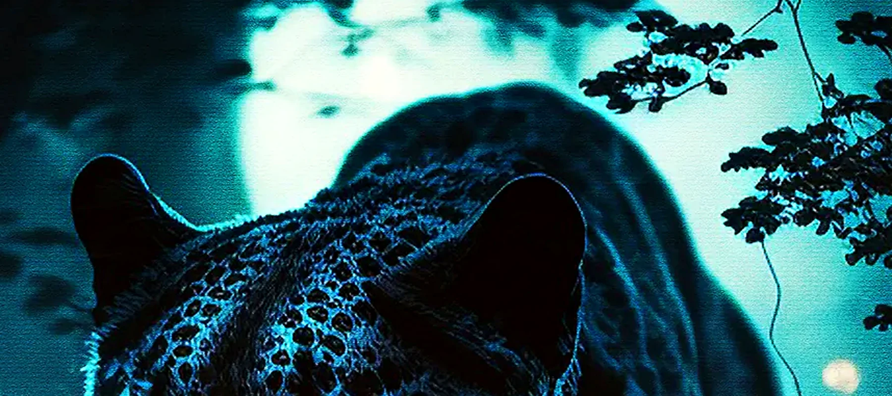 Panther In The Dark Forest RGB Desk Mat full-width design preview