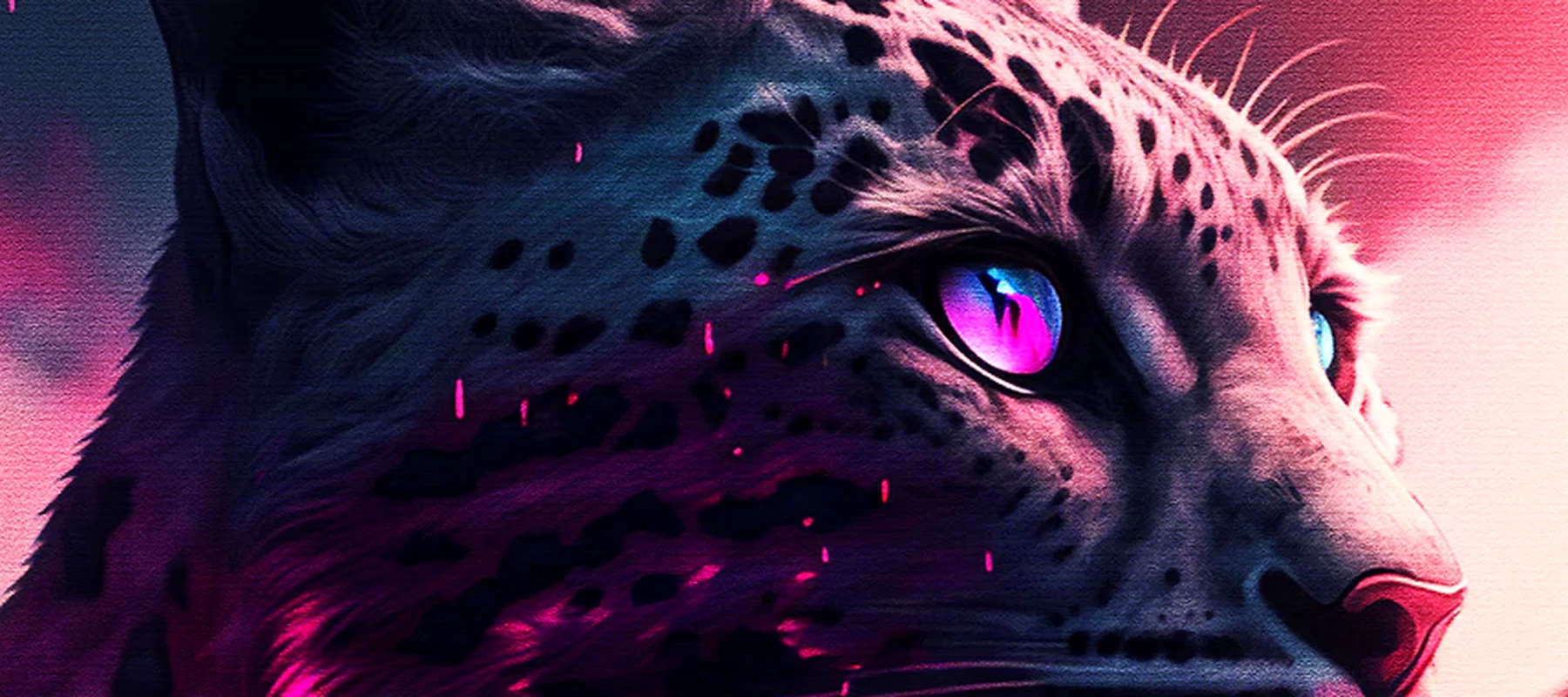 Leopard Portrait RGB Desk Mat full-width design preview