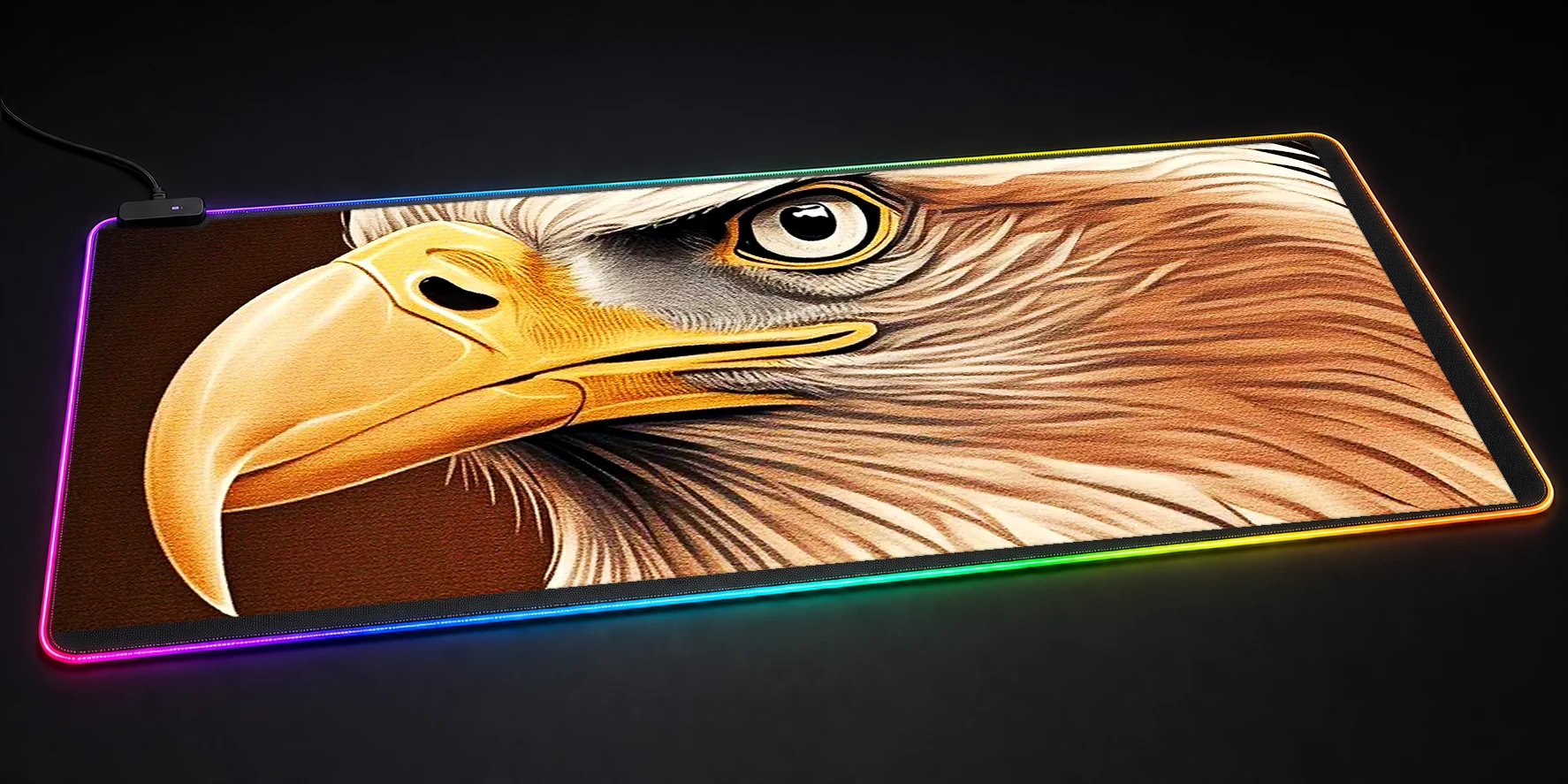 Painting Oil Eagle RGB Desk Mat RGB desk mat