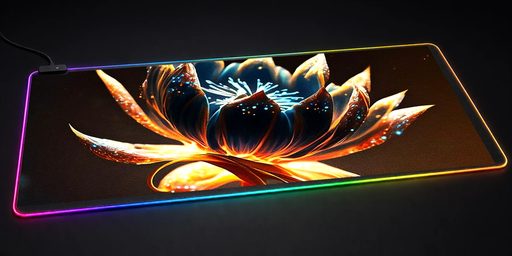 Flower alien planet RGB Desk Mat RGB desk mat