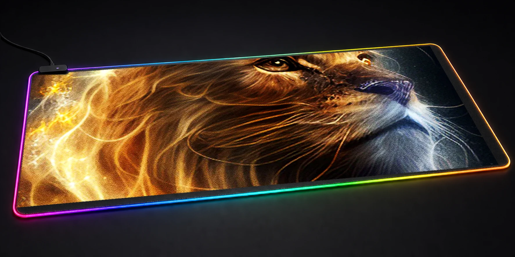 Lion Line art RGB Desk Mat RGB desk mat