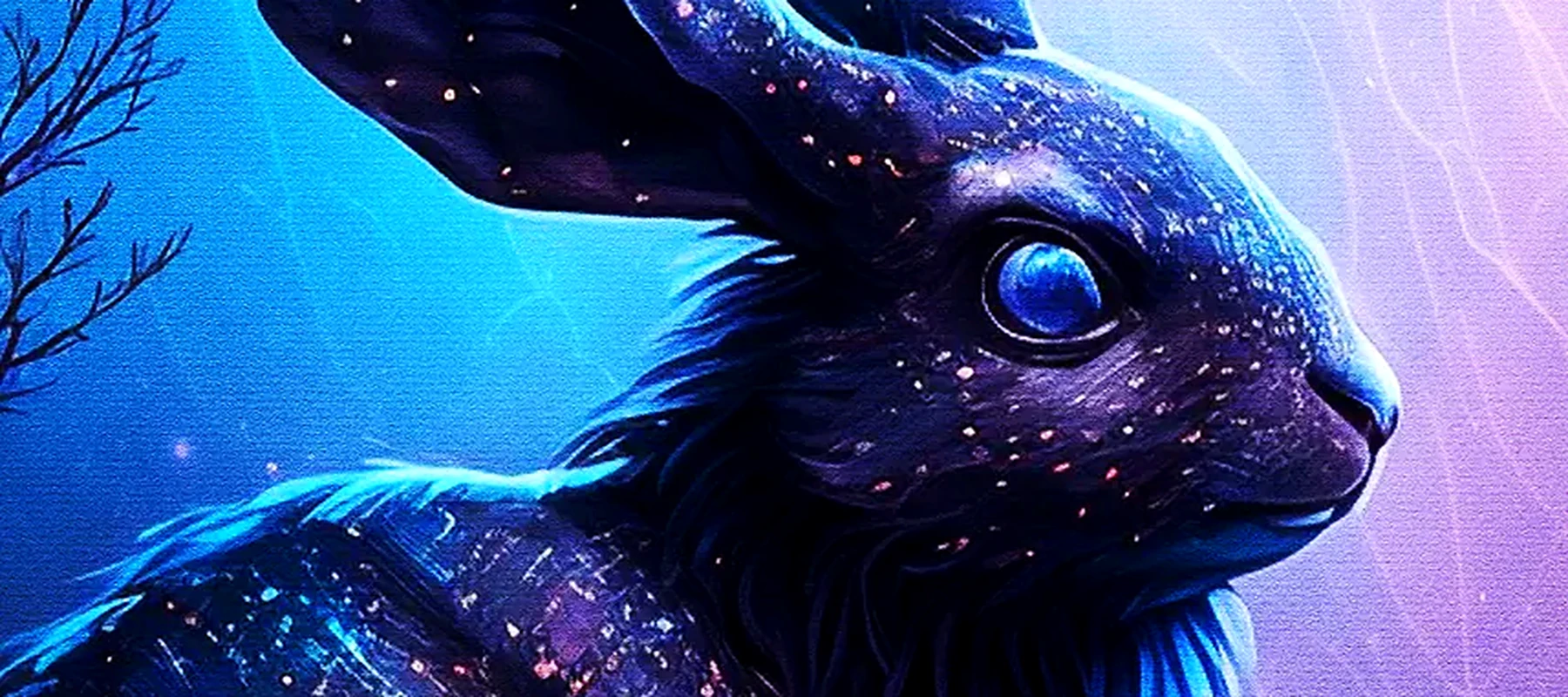Painting Rabbit RGB Desk Mat full-width design preview