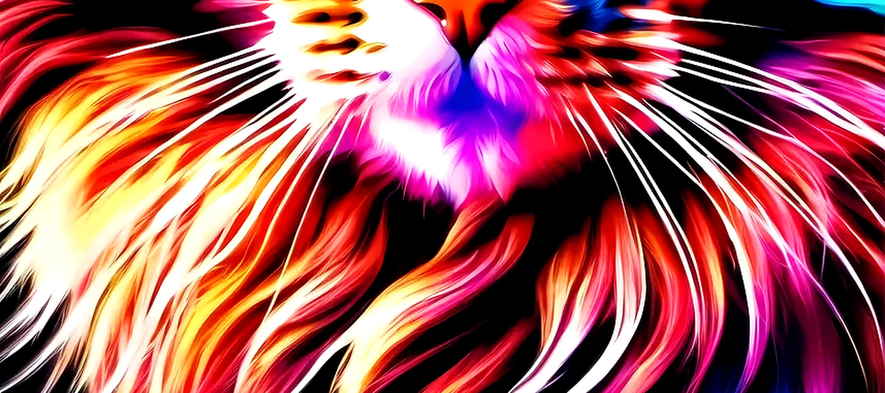Cat RGB Desk Mat full-width design preview