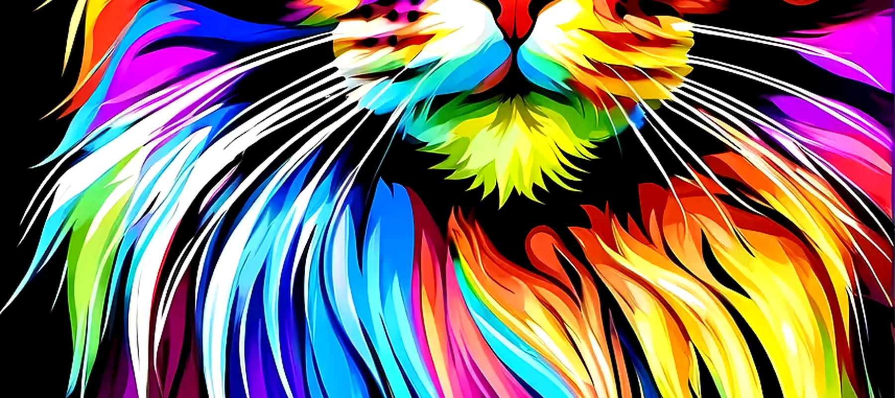 Cat RGB Desk Mat full-width design preview