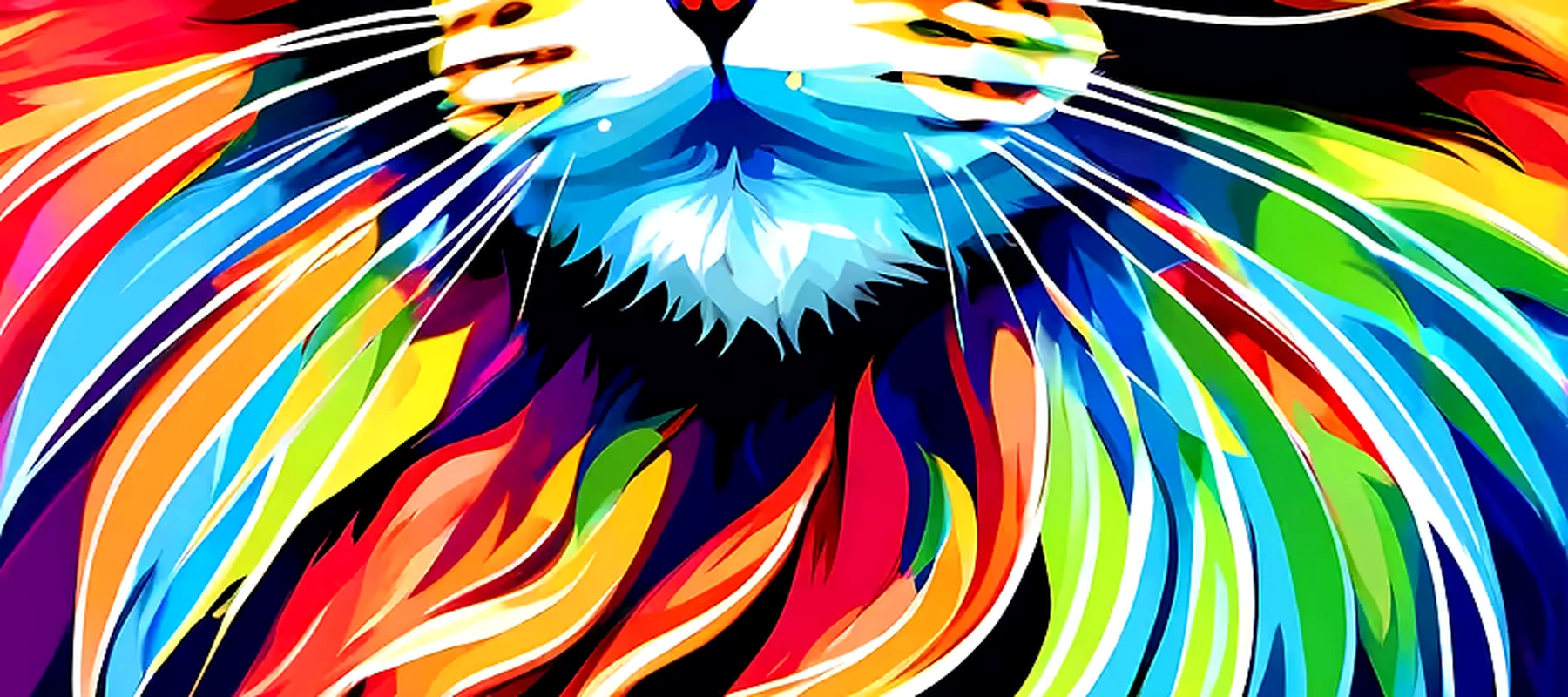 Cat RGB Desk Mat full-width design preview