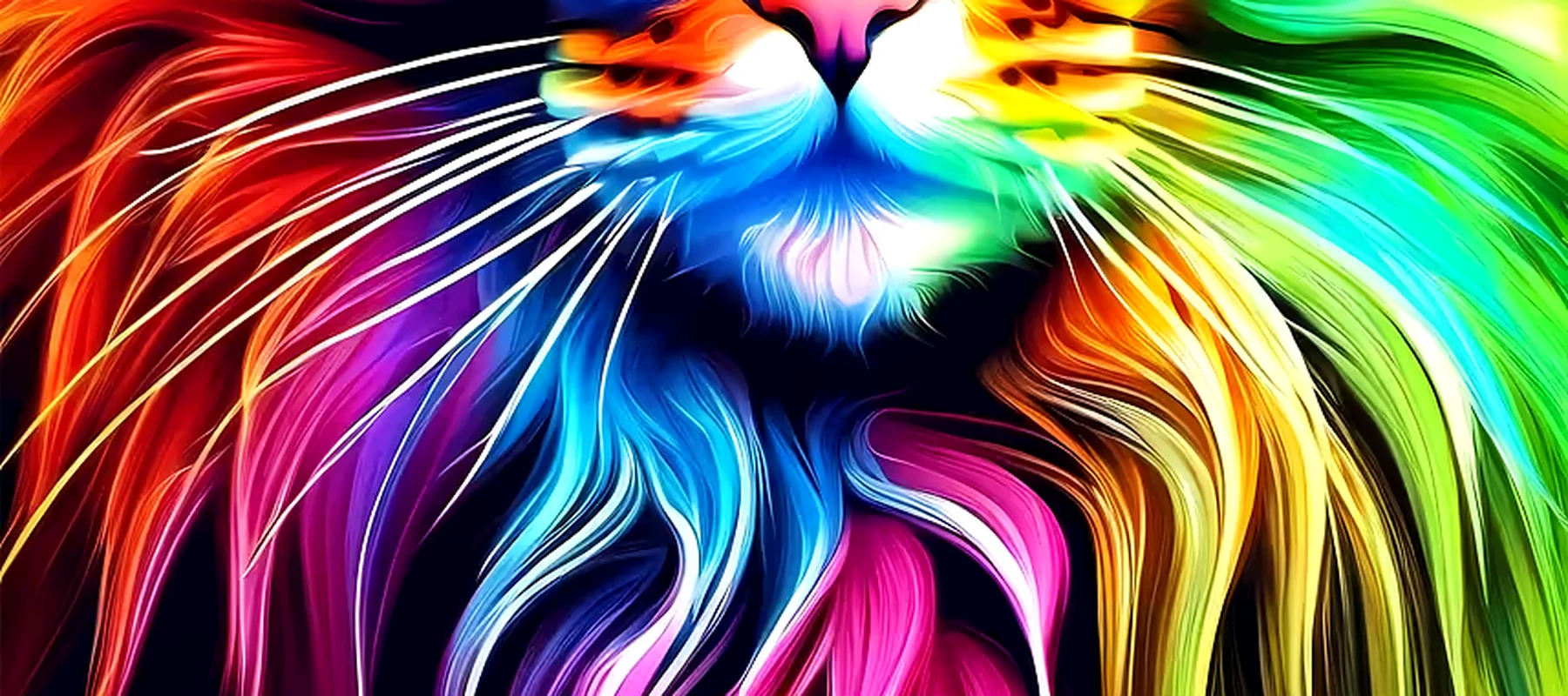 Cat RGB Desk Mat full-width design preview