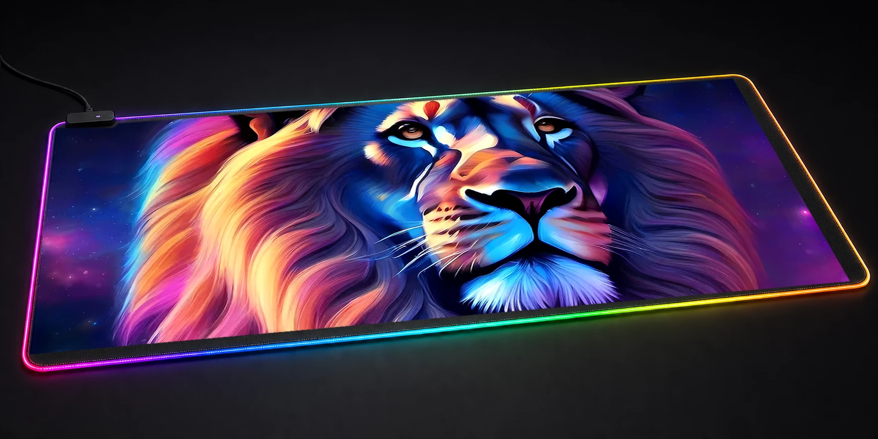 Space Lion RGB Desk Mat RGB desk mat