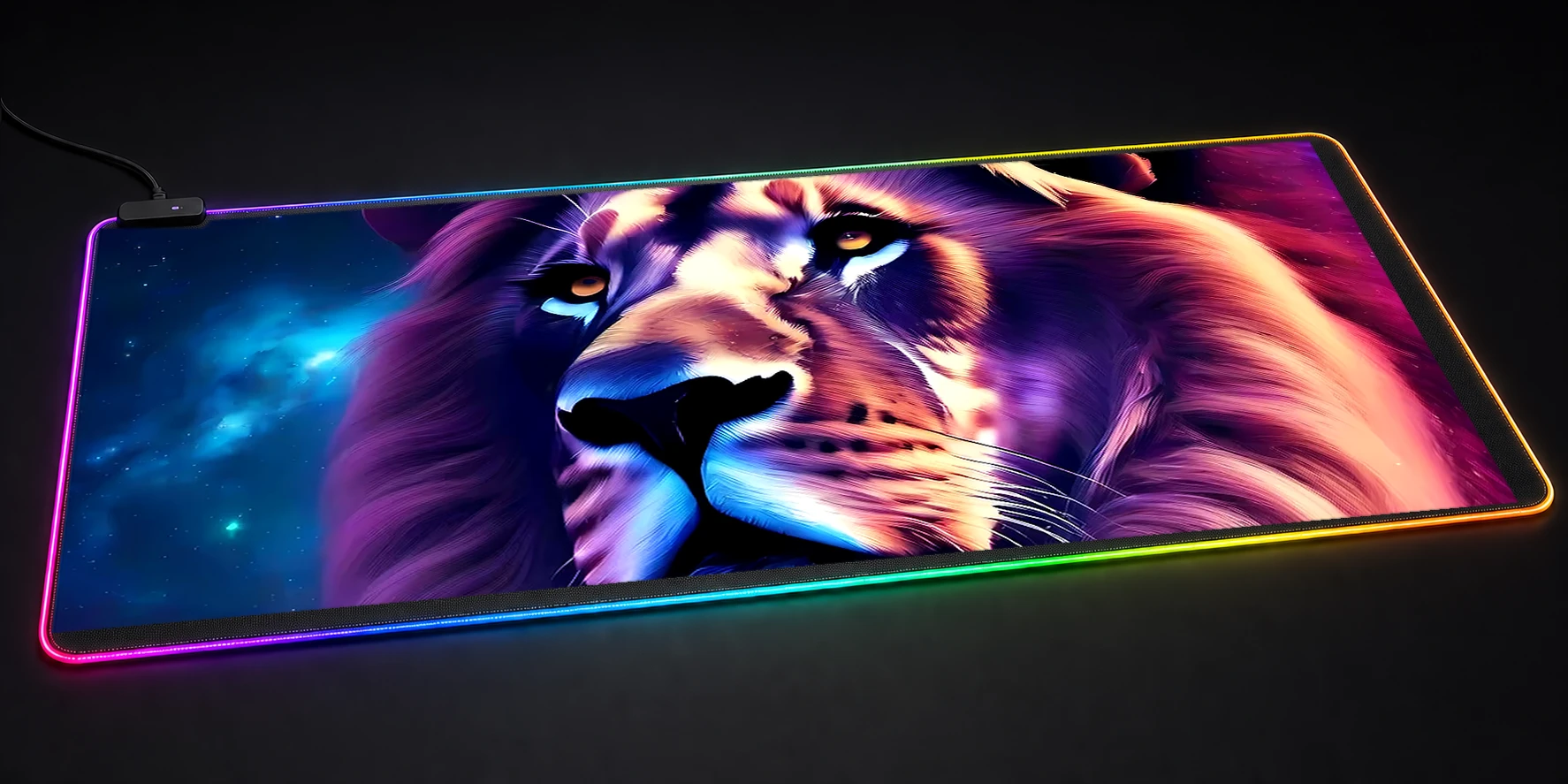 Space Lion RGB Desk Mat RGB desk mat