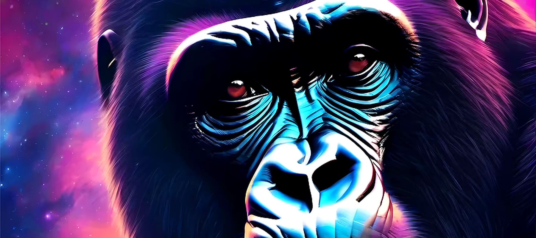 Space Gorilla RGB Desk Mat full-width design preview