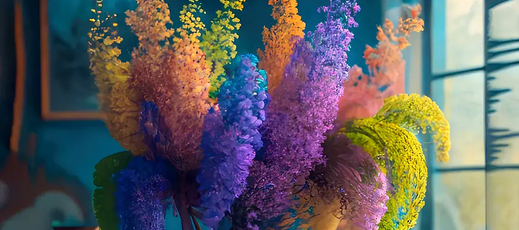 flower art RGB Desk Mat full-width design preview