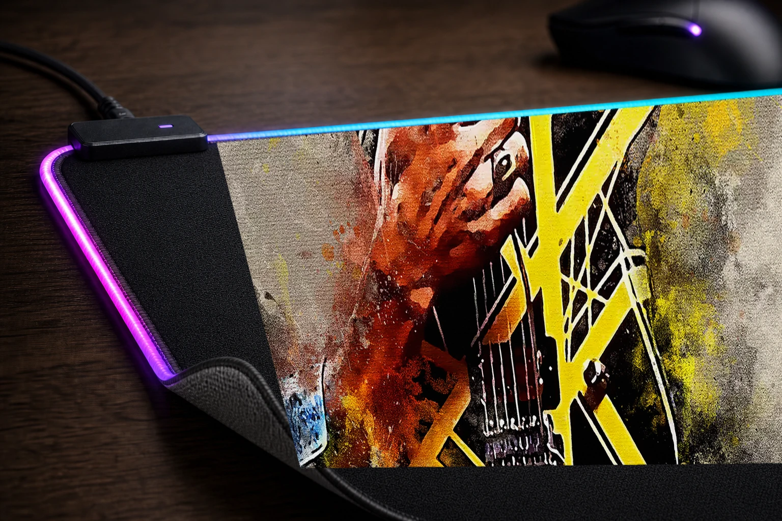 Gibson Eddie RGB Desk Mat controller and material detail