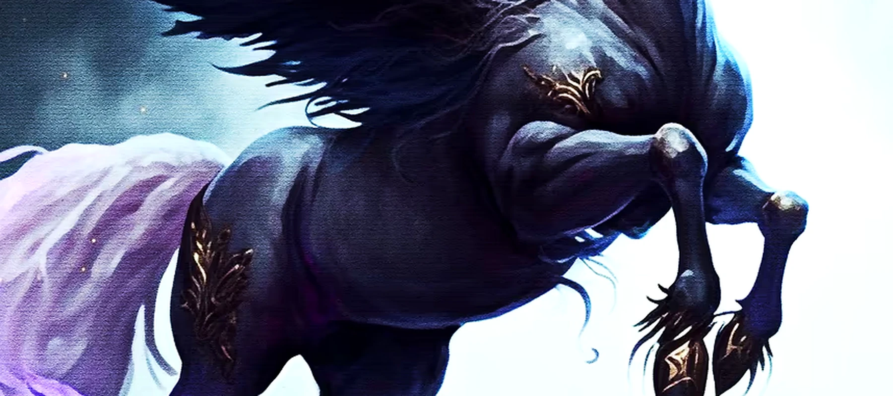 Evil unicorn magic RGB Desk Mat full-width design preview
