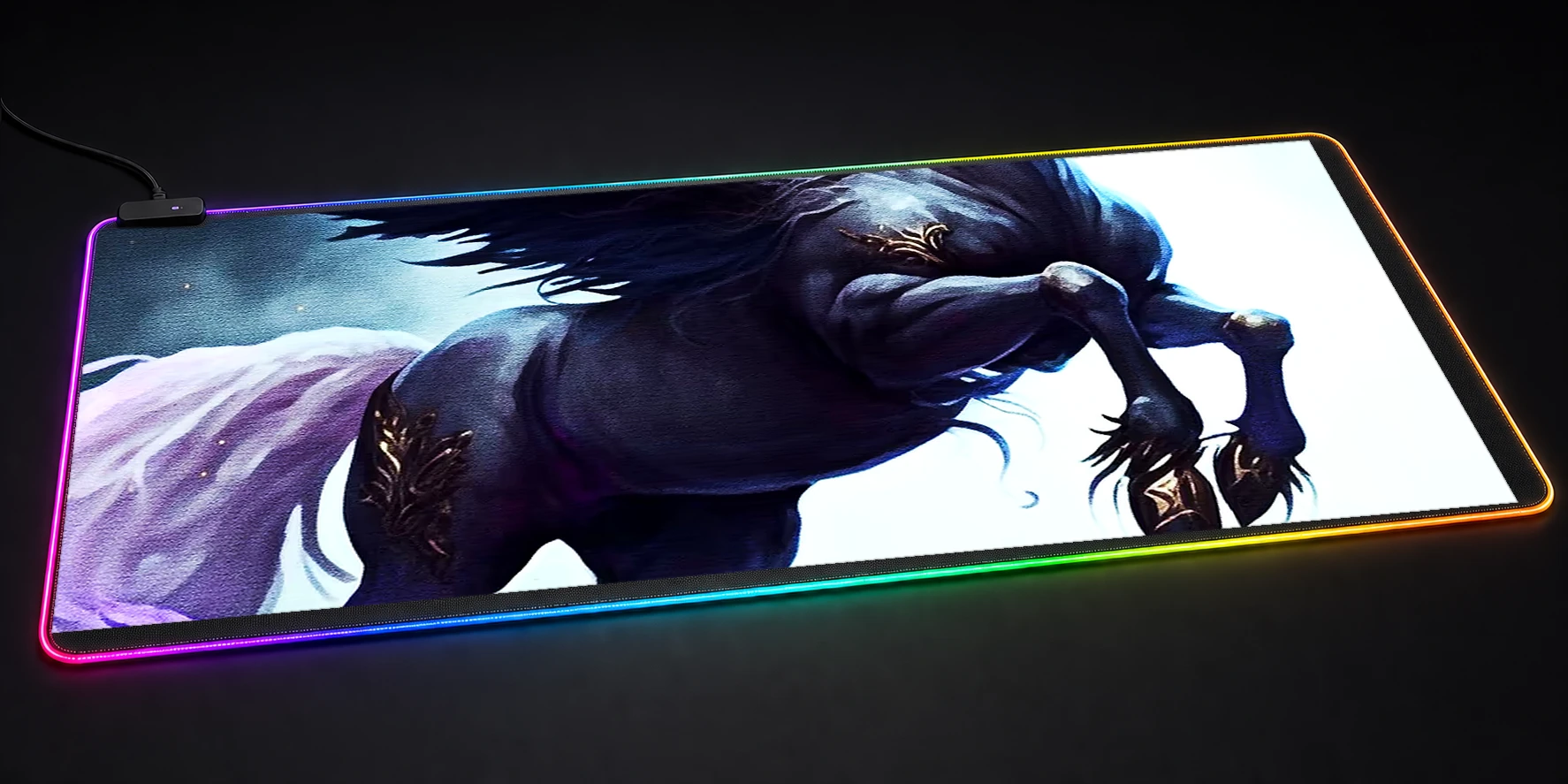 Evil unicorn magic RGB Desk Mat RGB desk mat