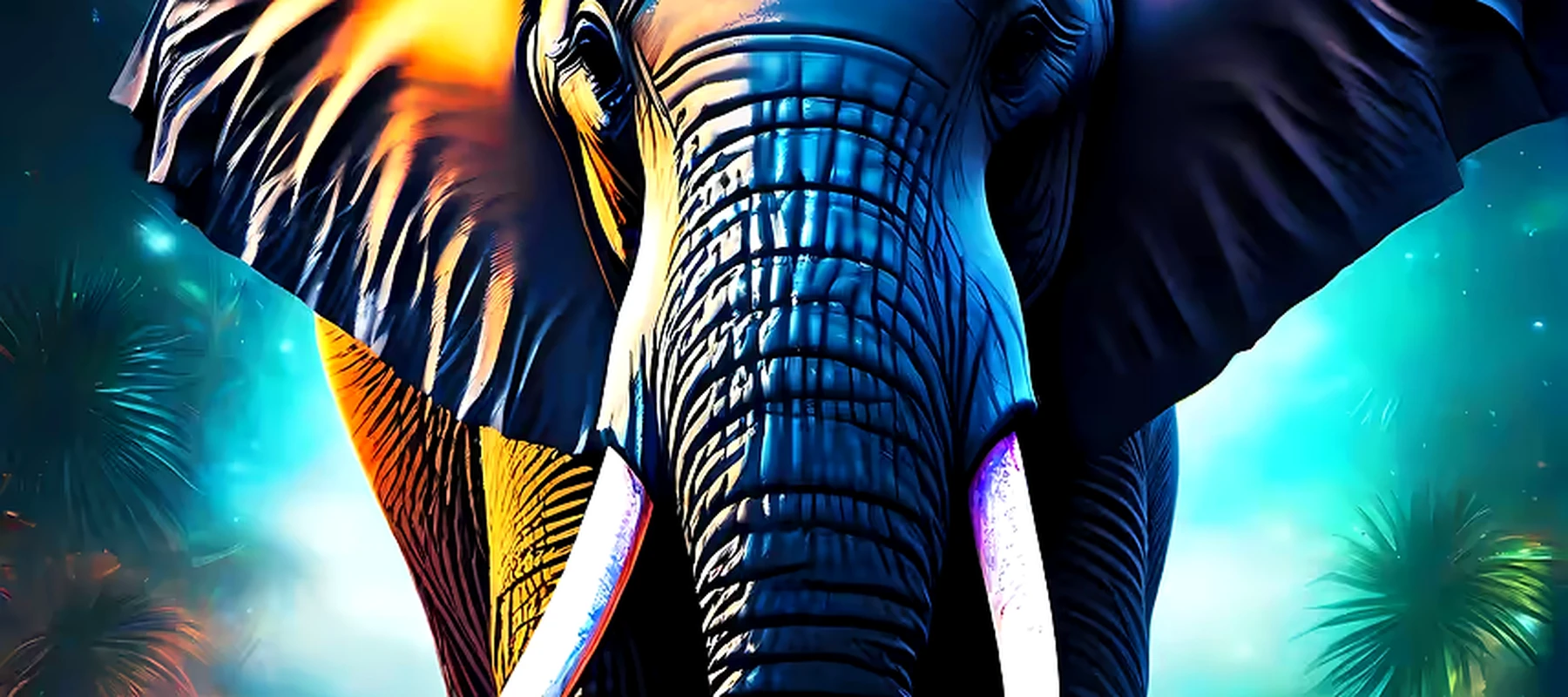 Elephant RGB Desk Mat full-width design preview