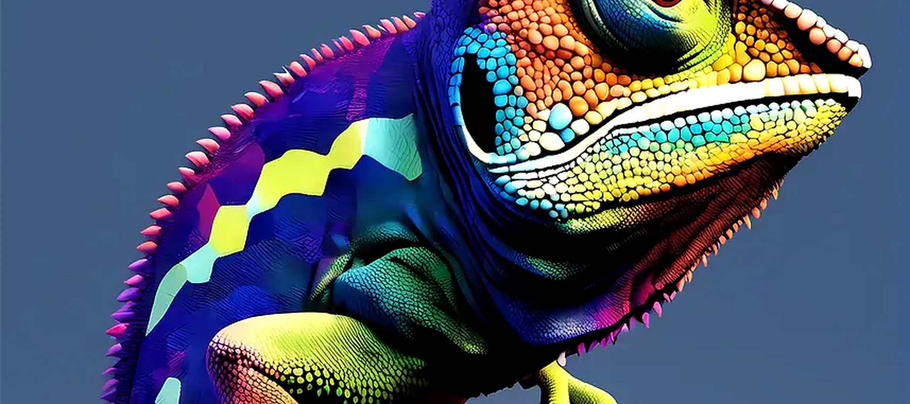 Chameleon RGB Desk Mat full-width design preview