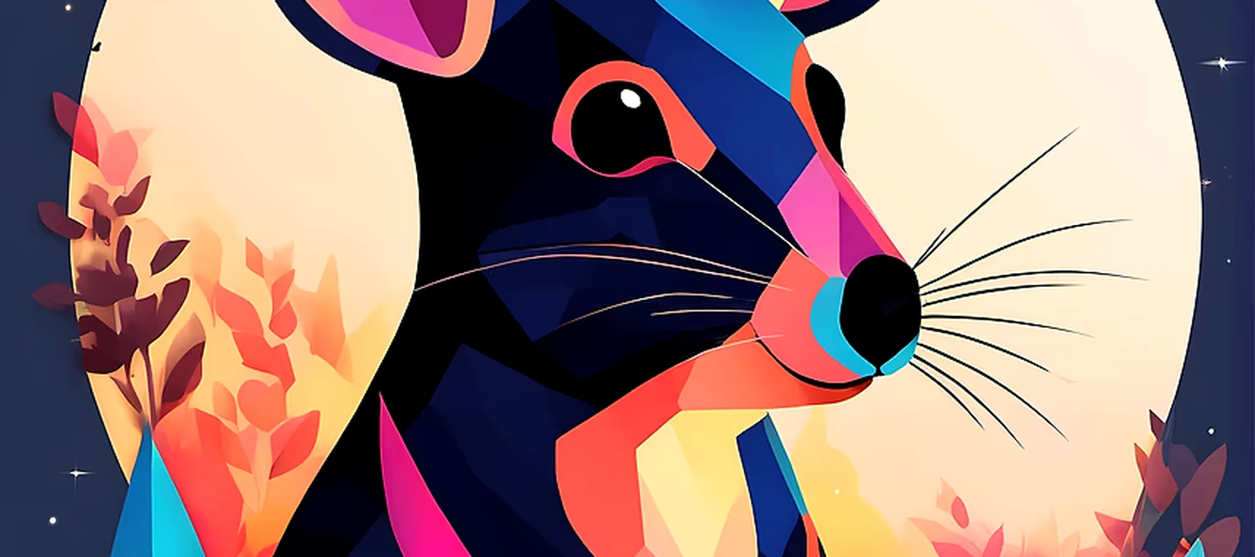 Rabbit RGB Desk Mat full-width design preview