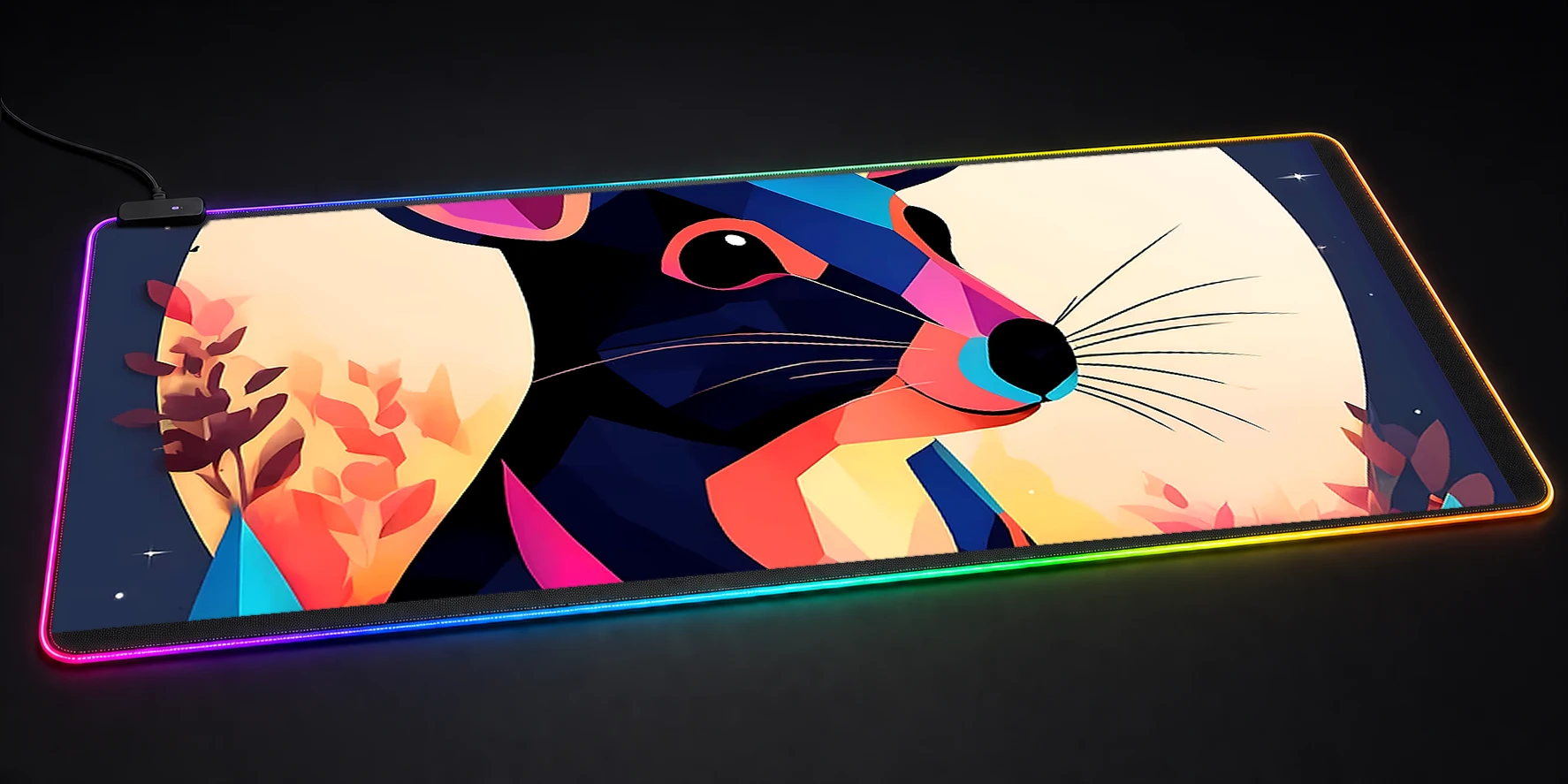 Rabbit RGB Desk Mat RGB desk mat