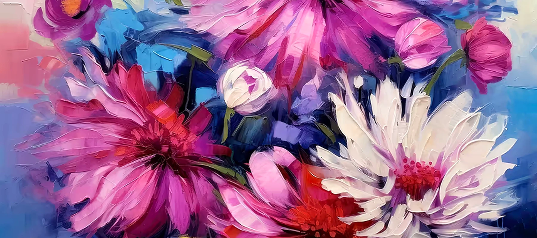 flower art RGB Desk Mat full-width design preview