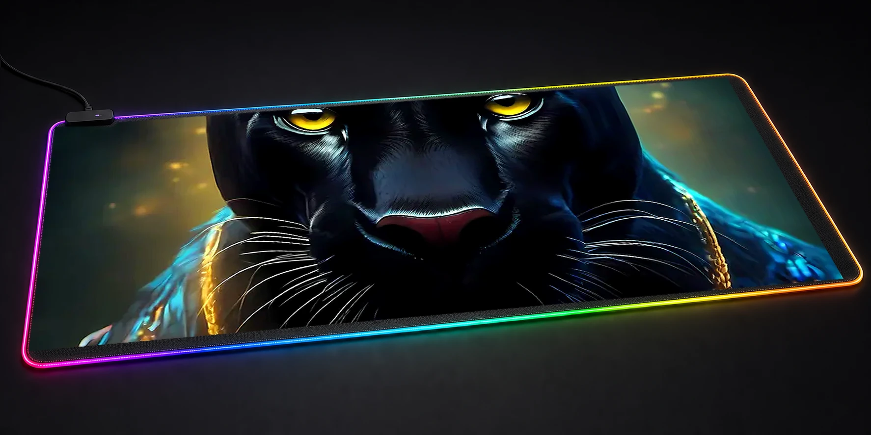 Black Panther RGB Desk Mat RGB desk mat