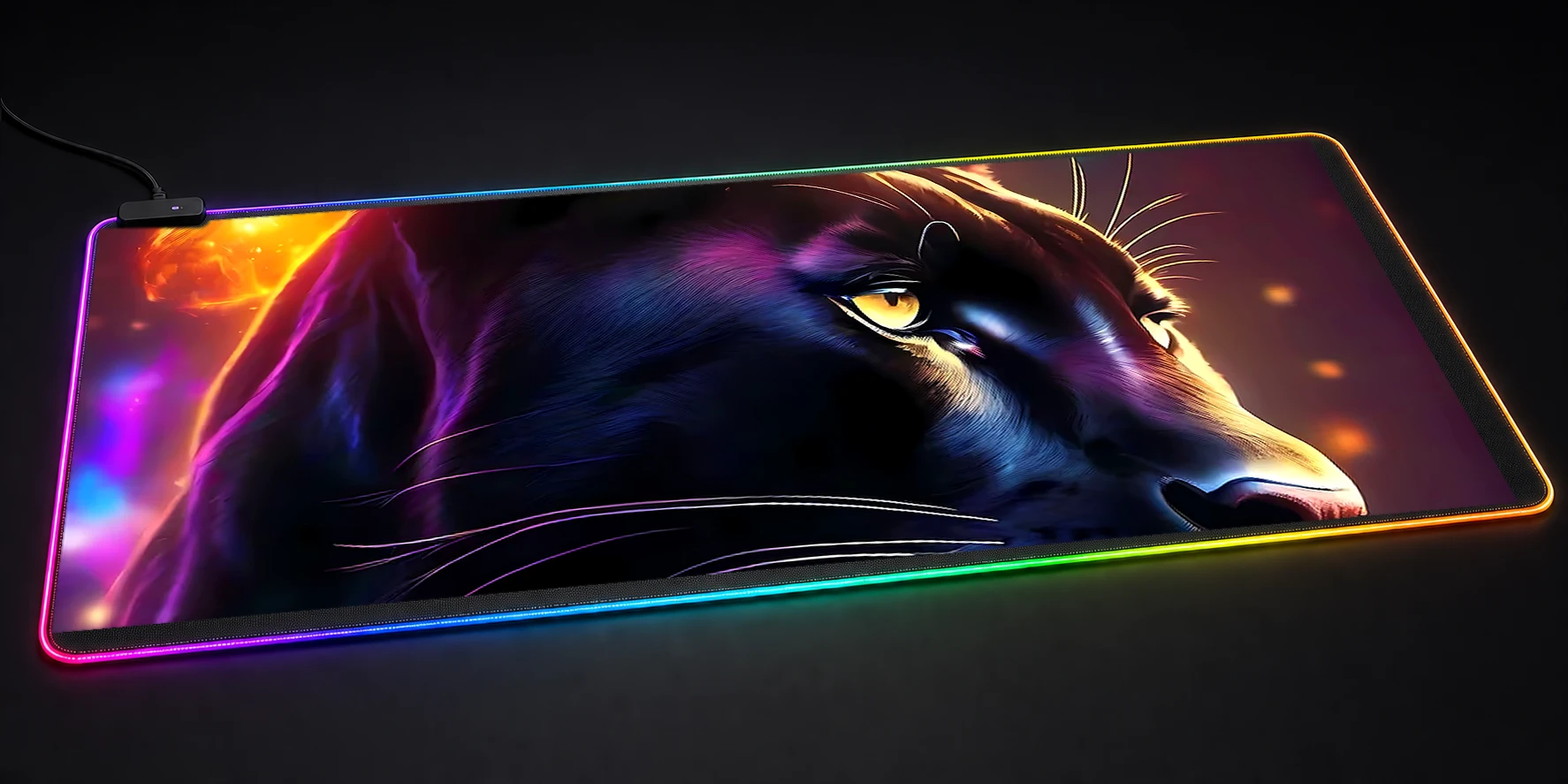 Black Panther RGB Desk Mat RGB desk mat