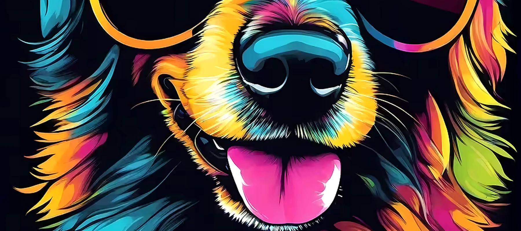 Dog RGB Desk Mat full-width design preview