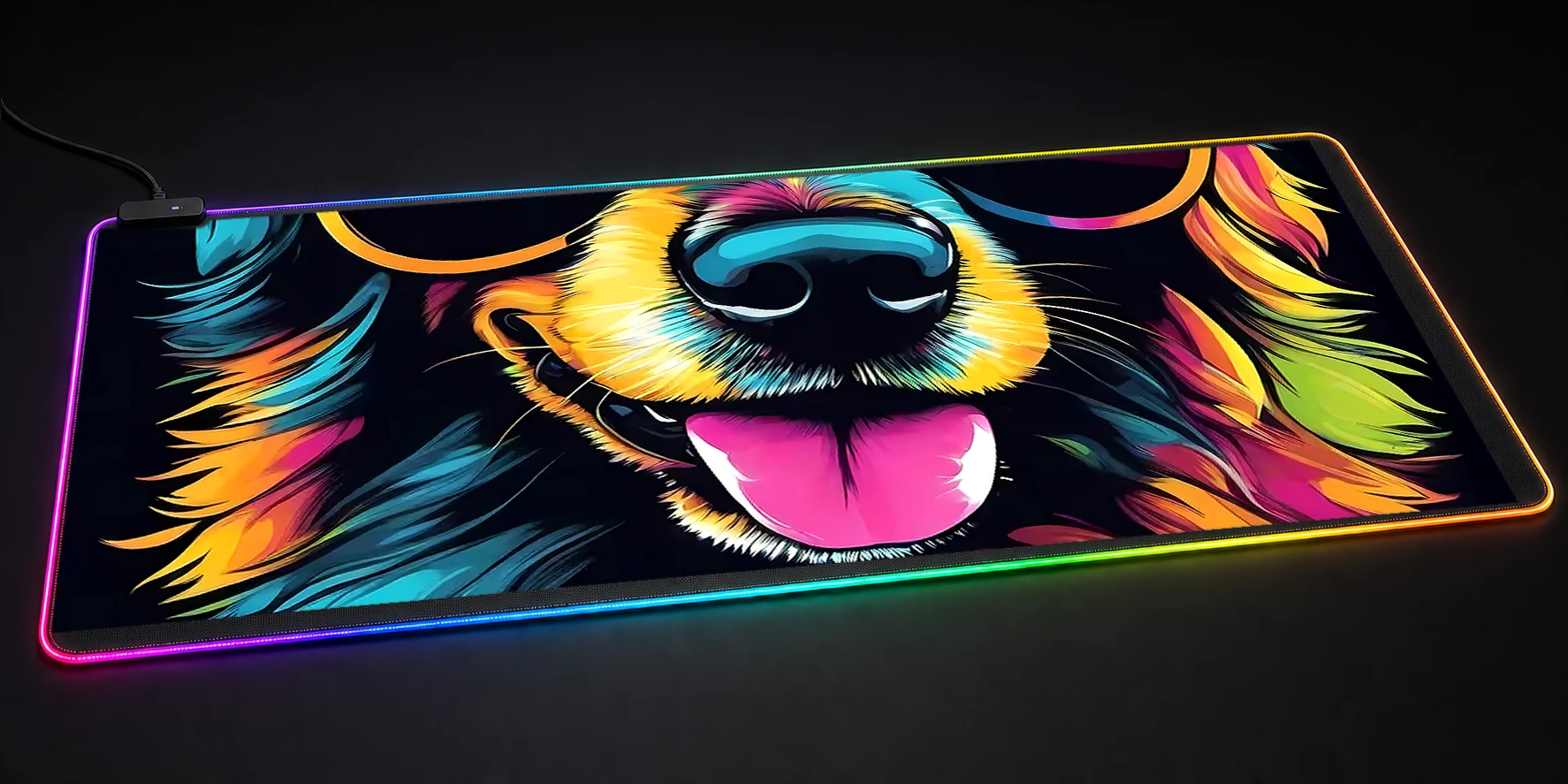 Dog RGB Desk Mat RGB desk mat